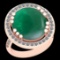 12.31 Ctw SI2/I1 Emerald And Diamond 14k Rose Gold Victorian Style Ring
