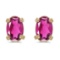 14k Yellow Gold Oval Pink Topaz Earrings 0.86 CTW
