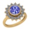 2.87 Ctw VS/SI1 Tanzanite And Diamond 14K Yellow Gold Vintage Style Ring