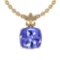 5.80 Ctw VS/SI1 Tanzanite And Diamond 14K Yellow Gold Pendant