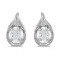 14k White Gold Oval White Topaz And Diamond Earrings 0.98 CTW