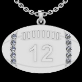 0.35 Ctw SI2/I1 Diamond 14K White Gold Football Rugby Pendant