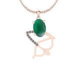 18.77 Ctw VS/SI1 Emerald And Diamond 14K Rose Gold Pendant