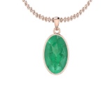 2.50 Ctw Emerald Style Bezel Set 14K Rose Gold Victorian Pendant