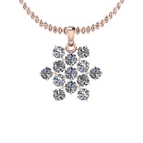 1.20 Ctw VS/SI1 Diamond 14K Rose Gold Necklace