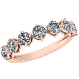 0.60 Ctw VS/SI1 Diamond 14K Rose Gold Eternity Ring