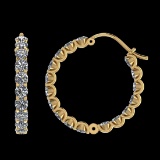 3.40 Ctw SI2/I1 Diamond 14K Yellow Gold Hoop Earrings