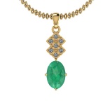 2.12 Ctw VS/SI1 Emerald And Diamond 14K Yellow Gold
