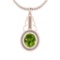 4.86 Ctw Peridot And Diamond I2/I3 10K Rose Gold Pendant