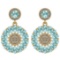 6.04 Ctw I2/I3 Aquamrine And Diamond 14K Rose Gold Earrings