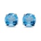 Certified 5 mm Natural Round Blue Topaz Stud Earrings Set in 14k White Gold