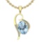 Certified 53.34 Ctw I2/I3 Blue Topaz And Diamond 14K Yellow Gold Pendant