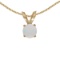 14k Yellow Gold Round Opal Pendant 0.09 CTW