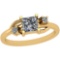 0.57 Ctw SI2/I1 Diamond Platinum 14K Yellow Gold Plated Ring