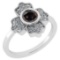 1.30 Ct Natural Salt Pepper Diamond I2/I3And White Diamond I2/I3 18k White Gold Engagement Halo Ring