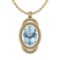 30.08 Ctw I2/I3 Blue Topaz And Diamond 14K Yellow Gold Necklace