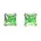 14k White Gold Square Peridot Stud Earrings 0.5 CTW