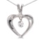 14K White Gold Dashing Diamonds Pendant