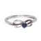 14k White Gold Sapphire Swirl Ring 0.1 CTW