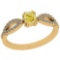 0.65 Ct GIA Certified Natural Fancy Yellow Diamond And White Diamond 18K Yellow Gold Anniversary Rin