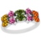 1.45 Ctw Multi Sapphire Platinum Ring