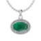 13.63 Ctw VS/SI1 Emerald And Diamond 14K White Gold Pendant