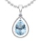 Certified 74.32 Ctw I2/I3 Blue Topaz And Diamond 14K White Gold Pendant