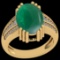 23.68 Ctw SI2/I1 Emerald And Diamond 14k Yellow Gold Victorian Style Ring