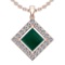 9.95 Ctw VS/SI1 Emerald And Diamond Platinum 14K Rose Gold Plated Pendant