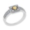 0.50 Ctw I2/I3 Citrine And Diamond 10K White Gold Poker Style Ring