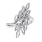 14K White Gold Diamond Leaf Ring 0.005 CTW