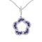 14k White Gold Sapphire and Diamond Open Clover Pendant 0.81 CTW