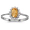 14k White Gold Oval Citrine And Diamond Ring