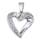 14K White Gold Diamond Heart Pendant 0.07 CTW