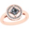 0.89 Ctw SI2/I1 Diamond Platinum 14K Rose Gold Plated Ring