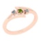 0.10 Ctw I2/I3 Peridot And Diamond 10K Rose Gold three Stone Ring