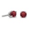 Certified 3 mm Petite Round Garnet Screw-back Stud Earrings in 14k White Gold