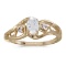 14k Yellow Gold Oval White Topaz And Diamond Ring 0.49 CTW