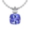 5.80 Ctw VS/SI1 Tanzanite And Diamond 14K White Gold Pendant