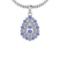 1.15 Ctw VS/SI1 Tanzanite And Diamond 14K White Gold Pendant Necklace