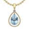 Certified 74.32 Ctw I2/I3 Blue Topaz And Diamond 14K Yellow Gold Pendant