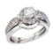 14K White Gold .75 Ct Round Diamond Band Bridal Ring Set
