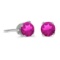 4 mm Round Pink Topaz Stud Earrings in 14k White Gold 0.6 CTW