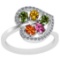 1.40 Ctw VS/SI1 Multi Sapphire And Diamond Platinum Ring