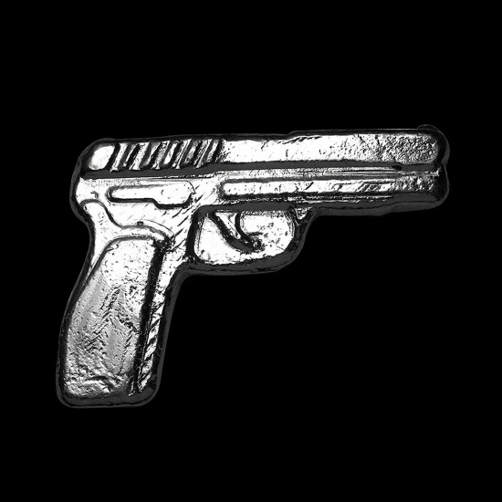 2 oz Fine Silver Gun 3D Pistol Handgun