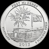 2013 Silver 5oz. Fort McHenry ATB