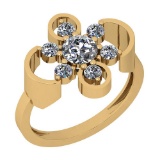 0.91 Ctw VS/SI1 Diamond 14K Yellow Gold Ring