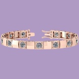 6.50 Ctw Diamond I1/I2 Prong Set 14K Rose Gold Bracelet