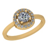 0.33 Ctw VS/SI1 Diamond 14K Yellow Gold Vintage Ring