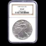 Certified Uncirculated Silver Eagle 1998 MS69